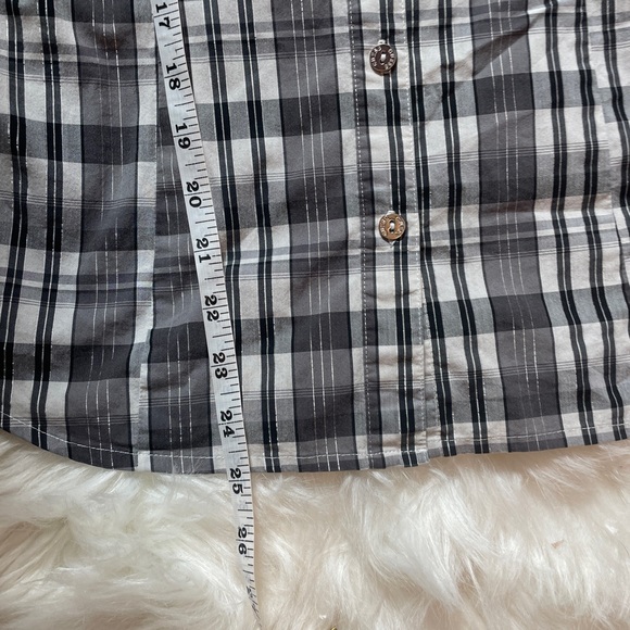 Guess Black Gray Plaid Long Sleeve Shirt Size Medium - Picture 11 of 11